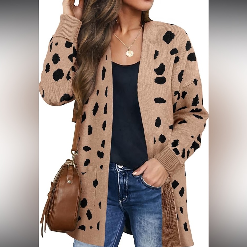 Long sleeved leopard print sweater.  size XL